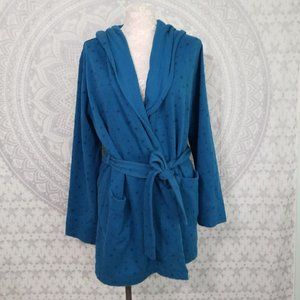 Euc $58 Aerie American Eagle Soft Blue Star Coverup Top Robe Medium Large M / L